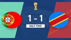 Hiệp 1: Bồ Đào Nha và Cộng hòa Dân chủ Congo hòa 1-1, Neto kiến tạo cho João Neves, Visa gỡ hòa ở phút bù giờ