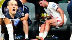 Thể trạng của Rice chưa ổn; anh phải dùng đá lạnh sau khi rời sân do chấn thương gân kheo kéo dài nửa năm