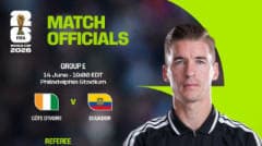 FIFA xác nhận: Michael Oliver chấn thương, François Letexier thay thế trong trận Bờ Biển Ngà vs Ecuador