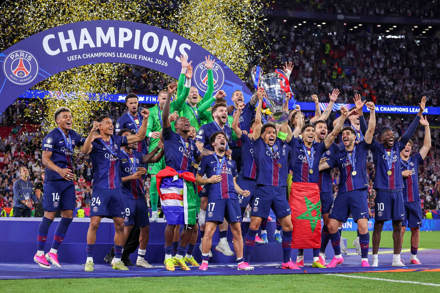 Bảo vệ thành công chức vô địch Champions League! Paris Saint Germain đánh bại Arsenal trên loạt sút luân lưu