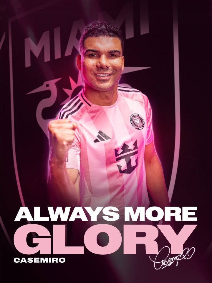 Chính thức: Casemiro (34 tuổi) gia nhập Inter Miami theo dạng tự do, khoác áo số 5 Chính thức: Casemiro (34 tuổi) gia nhập Inter Miami theo dạng tự do, khoác áo số 5